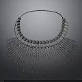 Silver Household Decorative Ornament With Circular Beads And Hanging Wavy Chains