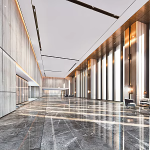 Modern Hall Hotel Lobby Hotel Lobby Hotel Reception Area Reception Cashier Reception Rest Area 3d model