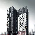 Modern High Rise Residential Twin Towers With Contemporary Exterior Design And Urban Setting