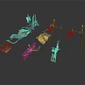 Ancient Traditional Weapons Collection With Spears Arrows Traps And Wooden Frames
