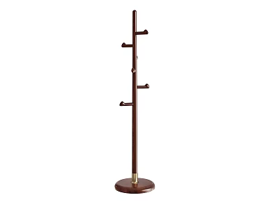 Sturdy Standing Coat Rack With Multiple Hooks And Round Stable Base 3d model