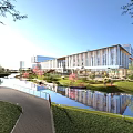 Modern Industrial Park With Contemporary Architecture Green Spaces And Waterfront Recreational Areas