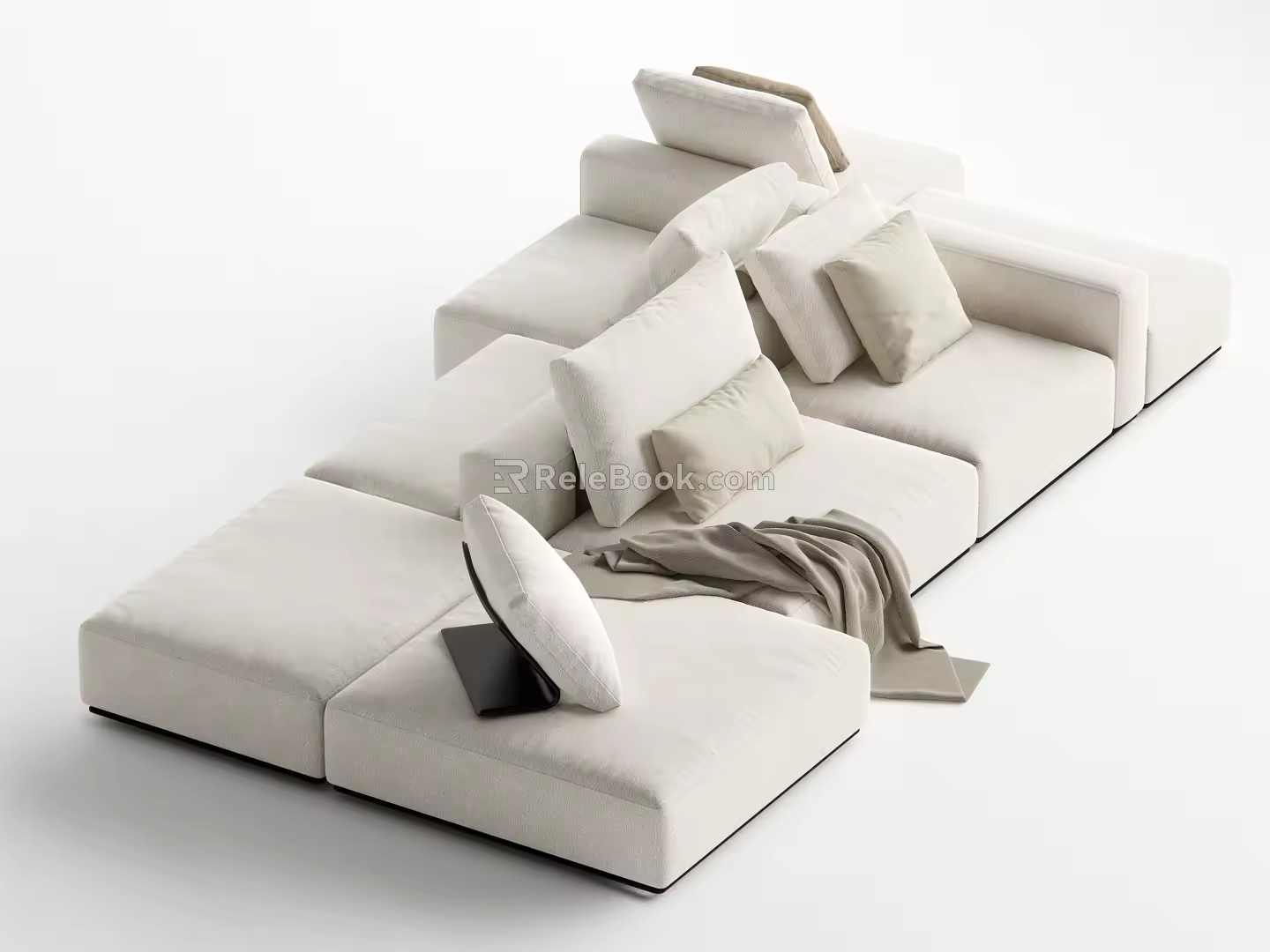 Modern Multiplayer Sofa Large Flat Multiplayer Sofa 3d model