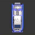 Modern Blue And White Yacht With Structural Design 3d model