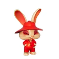 Cute Red Rabbit Cartoon With Red Hat And Outfit Big Ears Smiling Face