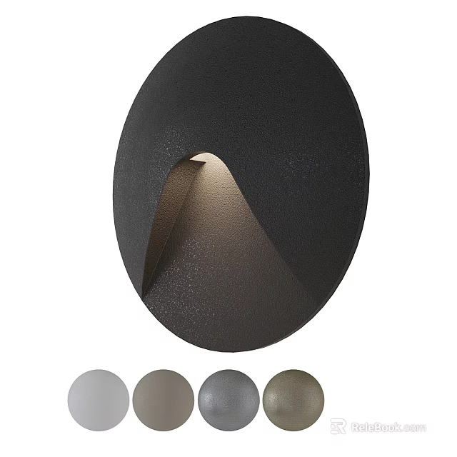 Modern Matte Black Oval Shaped Wall Lamp with Sleek Design and Multiple Color Options 3d model 