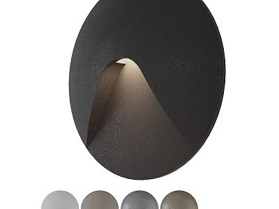 Modern Matte Black Oval Shaped Wall Lamp with Sleek Design and Multiple Color Options 3d model