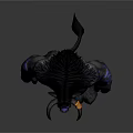 Game Movie Character Fantasy Monster With Furry Body Purple Markings And Orange Horns