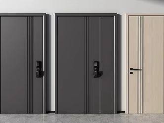 Modern security door entry door security door 3d model