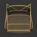 Natural Wicker Leisure Chair With Curved Armrests And Comfortable Design For Indoor Outdoor Use