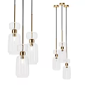 Modern Ceiling Lights With Transparent Glass Shade And Golden Metal Accents For Interior Decor