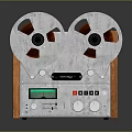 Vintage Electronic Reel to Reel Tape Recorder with Wooden Base Metal Reels and Control Panel