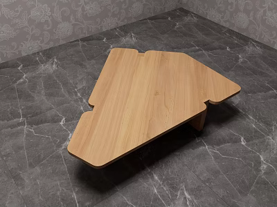 Unique Irregular Shaped Wooden Side Table For Modern Living Room Decor 3d model
