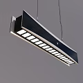 Stylish Modern Linear Pendant Light With Black Silver Sleek Rectangular Design 3d model