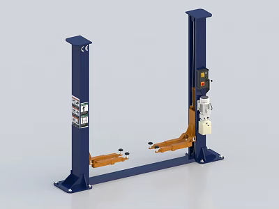 Two Post Heavy Duty Car Lift Industrial Equipment With Hydraulic Lifting Arms For Vehicle Repair 3d model