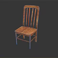 Classic Wooden Single Chair With Slat Back Design And Smooth Wooden Seat