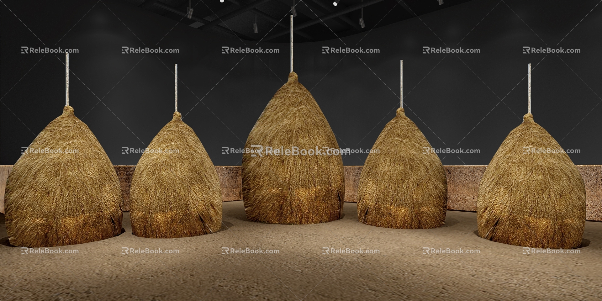 New Chinese style hay leaf haystack haystack haystack 3d model