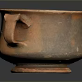 Ancient Sculpted Terracotta Jar With Two Handles And Engraved Inscriptions