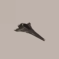 Sleek Black Futuristic Fighter Jet 3D Model With Aerodynamic Design And Yellow Afterburner Flames