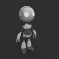 3D Cartoon Robot Character With Round Head Big Eyes And Simple Limbs