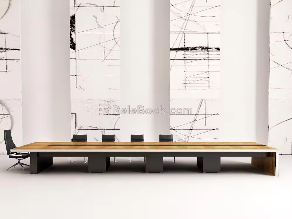 Conference tables and chairs 3d model