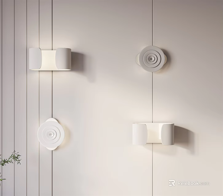 Modern Minimalist Wall Lamps With Clean Lines And White Finish For Interior Walls 3d model 