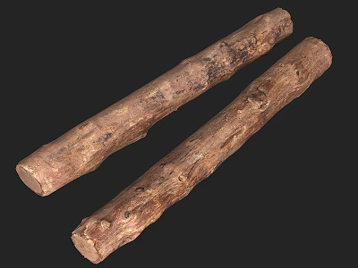 Natural Stone Wood Logs With Rustic Brown Texture For Decorative Home Use 3d model