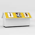 Modern Art Installation With Yellow Panel Display Cases And Image Exhibits 3d model
