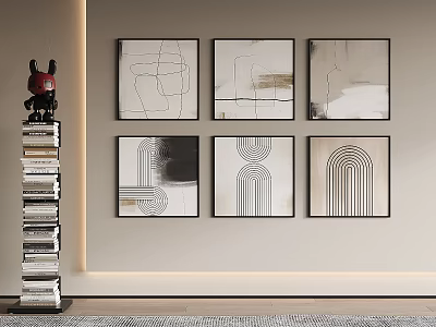 Modern abstract painting decorative painting 3d model