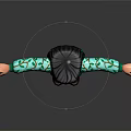 3D Cartoon Character In Green Suit Hat Dark Hair And Outstretched Arms