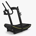 Curved Treadmill Fitness Equipment Modern Black Design With Yellow Accents For Gym And Home