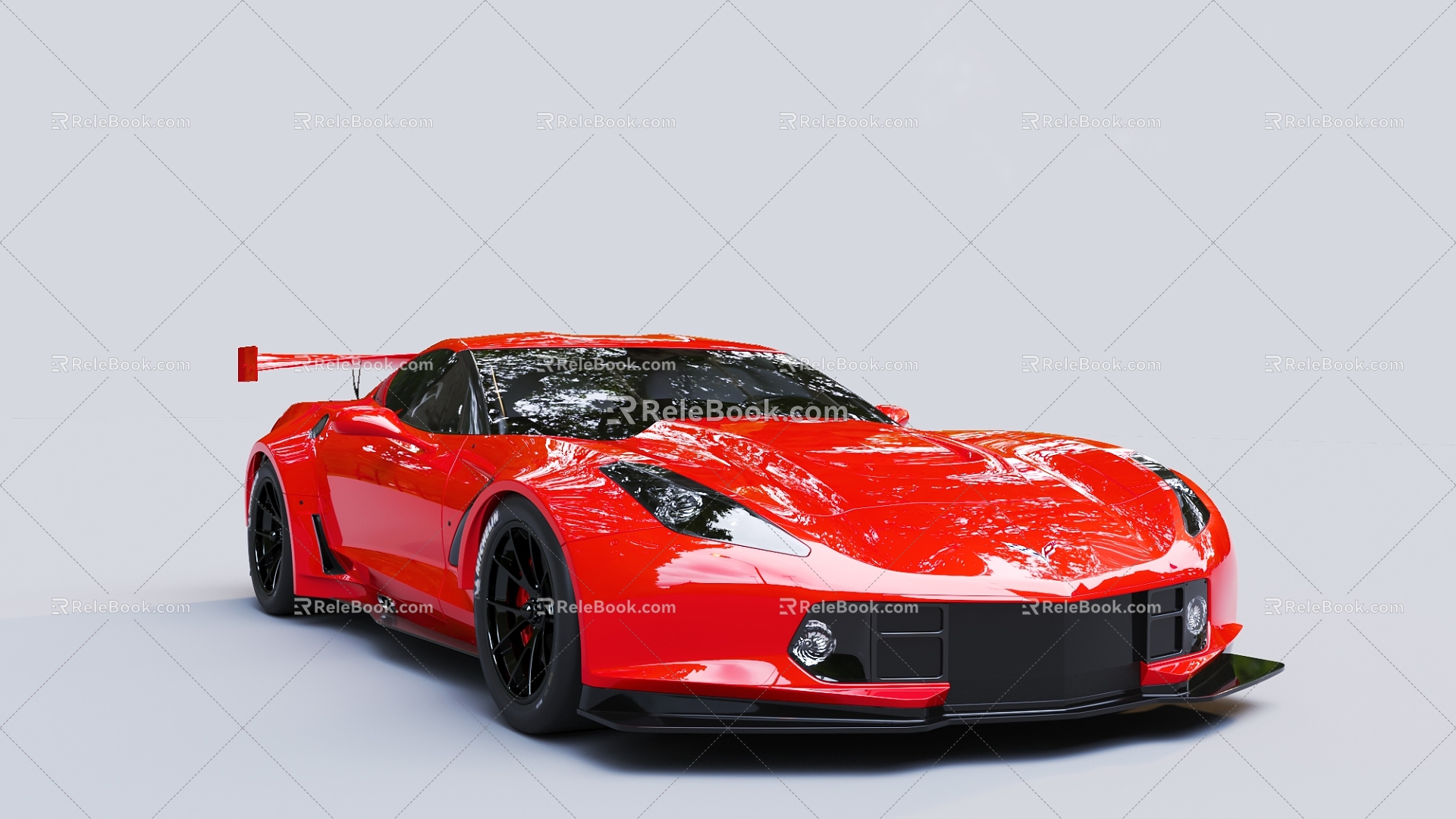 Red Car sports car Corvette 3d model