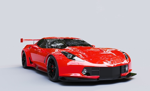 Red Car sports car Corvette 3d model