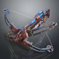 Futuristic Mechanical Bow With Detailed Metallic Structure Blue Accents And Advanced Tech Elements 3d model