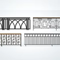Various Decorative Railings Designs With Intricate Patterns And Metal Work 3d model
