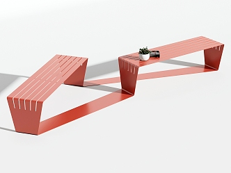 Outdoor landscape bench 3d model