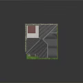 Detached Villa Featuring Wooden Design Gray Roof Chimney Second Floor Balcony Stone Base And Lawn