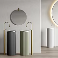 modern wash basin column basin vertical basin 3d model