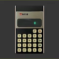 Vintage Electronic Calculator With Green Display And Number Buttons For Daily Use