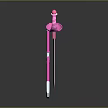 Pink Decorative Sword With Matching Sheath Crossed On Glossy Black Background