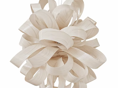 Modern Artistic Ceiling Light With Light Colored Curved Strips For Elegant Home Decor 3d model