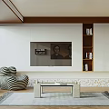 Modern Living Room Interior With Green Velvet Sofa Wall Art Area Rug And Side Table