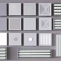 Different Design Ceiling Panels with Various Patterns and Lighting Features