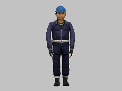 workers miners 3d model