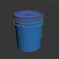 Blue Plastic Bucket With Metal Handle For Household Storage And Daily Use