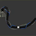 Headphone Speaker Internal Cable Structure With Curved Black Wire And Colorful Connectors