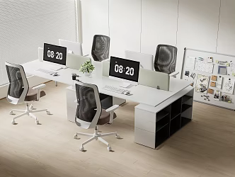 Modern Office Desk and Chair Staff Station Computer Desk and Chair 3d model