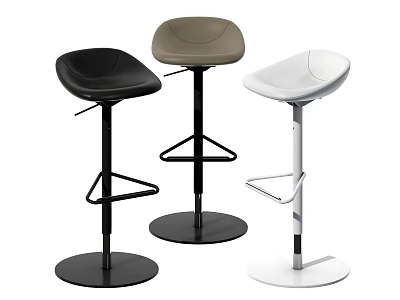 Modern Bar Stools Black Gray White Stylish Adjustable Designs For Home Kitchen 3d model