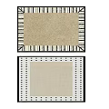 Contemporary Square Rugs With Geometric Border Patterns Dotted Details And Neutral Color Schemes