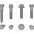 Stainless Steel Hardware Tools With Hex Bolts Nuts And Various Fasteners 3d model